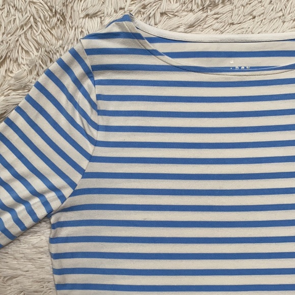A New Day 3/4 Sleeve Stripe Top 💗 White & Blue - Picture 7 of 12